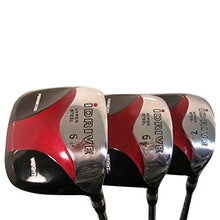 iDrive Men's Red Square Anti-Slice Draw Golf Fairway Wood Set Black