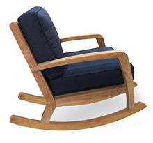 Douglas Nance Somerset Solid Teak Patio Deep Seating Club Rocker-Navy