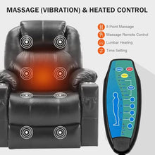 UOPYNE Large Lay Flat Power Lift Recliner Chair with Heat and Massage, Leather Electric Reclining Sofa with Remote Control, Cup Holder, USB Type C Charging Ports, Gray