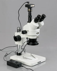 AmScope Digital Trinocular Stereo Zoom Microscope White