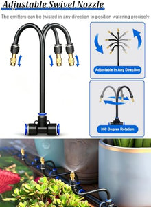 Automatic Misting Sprinkler System with Removable Irrigation Dripper, Adjustable Water Output Spray Kit, Greenhouse/Garden Watering Device