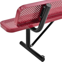 Global Industrial 6'L Heavy Duty Outdoor Steel Picnic Bench with Backrest