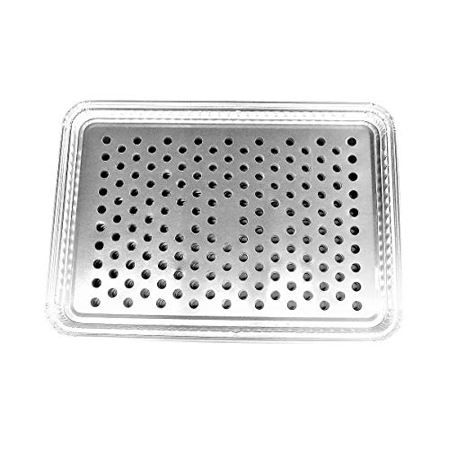 KitchenDance Disposable Aluminum Grill Topper - Aluminum BBQ Grill Liner Topper with Holes - Grilling Accessories Perfect Using for Grilling Vegetables, Meat, kabobs - 7200, 200 Count, 16 x 11 Inches