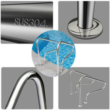 MSHOSAC Pool Handrail,Stainless Steel Pool Handrail 2-Pack, 3-Bend Railing with Base Plate for Indoor/Outdoor Inground Pools, Easy Install Swimming Pool Safety Handrails