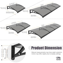 JYJNHOME 48x160 Inch Awning for Door Entrance,Polycarbonate Window Canopy Exterior Overdoor Shelter with Drainage,UV,Rain,Snow,Sun Shade Protection Outdoor Awnings for Outside,Patio,Porch,Deck,House