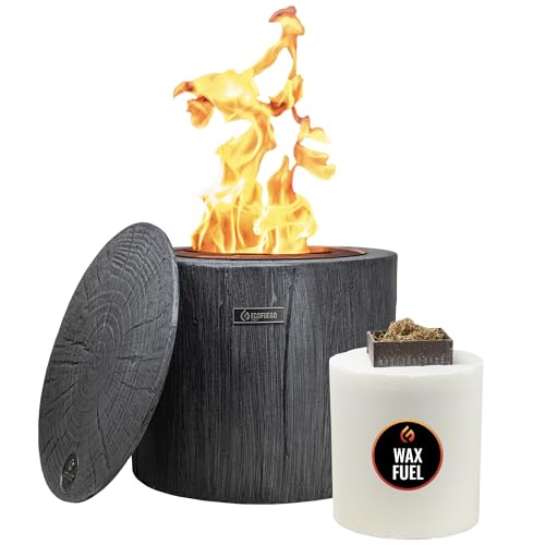 El Fuego Wax-Burning Fire Pit with Refill, Graphite Grey