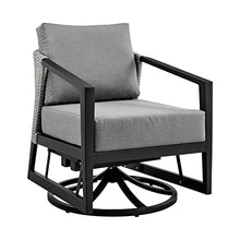 Armen Living Palma Outdoor Patio Swivel Lounge Chair Aluminum Dark Grey