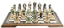 Studio Anne Carlton Sherlock Holmes Chess Set Handmade Hand Painted 5 Inches Burgundy Cream