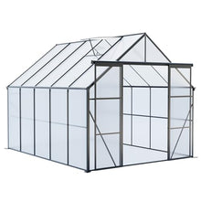 KEIKI 8x10 FT Double Door Polycarbonate Greenhouse with Aluminum Frame Black