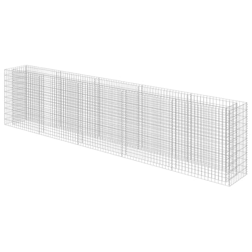 Heofavd Gabion Raised Bed Galvanized Steel 177.2"x19.7"x39.4" Garden Planter for Flowers and Plants, Sturdy Mesh Rock Cage for Outdoor Landscaping and Patio Border Decor