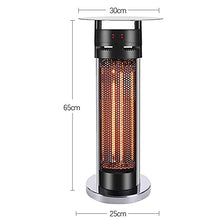 UGD8TQR Patio Heater Table Patio Heater Waterproof Home Tempered Glass Electric Heater for Outdoor Indoor Black