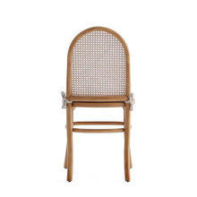 Manhattan Comfort Paragon Modern Cane Accent Dining Chairs, Natural Rattan Back & Seat, American Ash Wood Frame, Fully Assembled Kitchen Furniture, Set of 4, Cream Cushions
