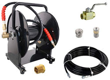 Scheiffer Sewer Jetting Kit - Ball Valve Hose Reel 1/8" x 100' Sewer Jetting Hose Button Nose and Rotating Nozzles