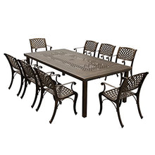 Oakland Living Modern Outdoor Aluminum 95-in Rectangular Dining Set with Eight Arm Chairs Bronze