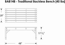 POLYWOOD Traditional Garden Bench, 48 Inch Backless, Heavy Duty Outdoor Bench, Recycled Plastic Memorial Park Bench for Patio, Garden, Cemetery, Fade Proof, Black