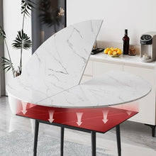 ZGLINMZ Large Round Folding Table Top Extender - 4-Fold Space-Saving Wooden Dining Table for Home, Restaurants & Hotels - Easy Assembly, 200cm/79in, White