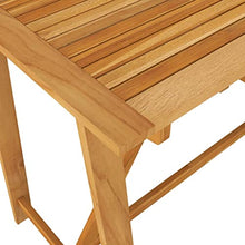 KUPTYERFG 7-Piece Garden Bar Set, Outdoor Patio Dining Table and Stools with Cream Cushions, Rectangular Acacia Wood Top 6-Seater Bar Furniture for Terrace Backyard