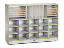 Jonti-Craft Rainbow Accents Sectional Cubbie-Tray Mobile Unit with Trays Key Lime Green