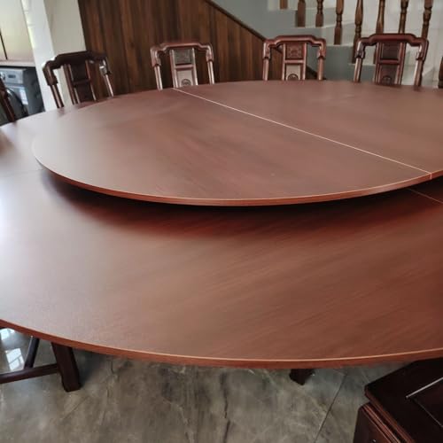 Innovz Foldable Table Top with Bifold Turntable, Wooden Round Tabletop 130~170 Cm, Temporary Replacement Dining Top No Leg, Fold-in-Quarter Bottom Banquet Desktop(Red,1.1m/43in+1.7m/67in)