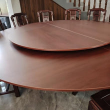 Innovz Foldable Table Top with Bifold Turntable, Wooden Round Tabletop 130~170 Cm, Temporary Replacement Dining Top No Leg, Fold-in-Quarter Bottom Banquet Desktop(Red,1.1m/43in+1.7m/67in)