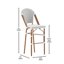 Flash Furniture 30 in Indoor/Outdoor Barstool, White/Gray, 2-Pack