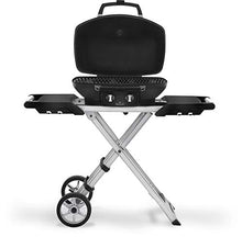 Napoleon TravelQ PRO285X Portable Propane Gas Grill with Foldable Scissor Cart, Black, 2 Burners, Tailgating, Camping, and Small Outdoor Spaces