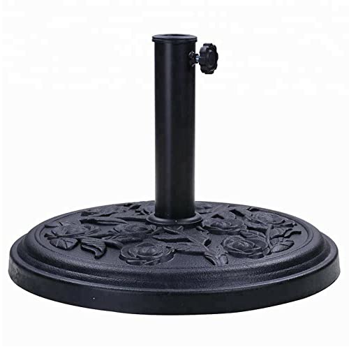 Black Cast Iron Round Umbrella Parasol Base Stand Patio Outdoor Garden Heavy 9kg