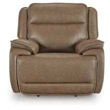 Benzara Glenn Power Recliner Chair with Adjustable Headrest, USB Port, Brown Leather