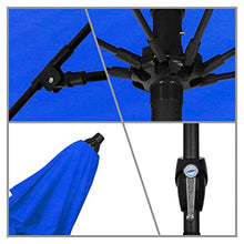 California Umbrella 9' Rd Sunbrella Aluminum Patio Umbrella, Crank Lift, Auto Tilt, Bronze Pole, Pacific Blue