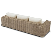 Poly & Bark Puglia 3‑Seat Sofa – Outdoor Ready Synthetic Rattan Frame, Weather‑Resistant Cushions & Minimal Profile – Sand Fabric for Patio, Garden or Covered Veranda