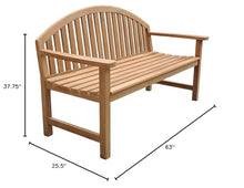 TeakStation Giverny 5 Feet Bench Grade A Teak Wood Luxurious Outdoor Garden Patio #39BH4