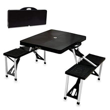 PICNIC TIME NFL Las Vegas Raiders Picnic Table Portable Folding Table with Seats and Umbrella