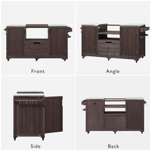 Outdoor Kitchen Island, Solid Wood Grill Cart with Stainless Steel Top, 66.5" Design with Drawer, Compatible with Big Green Egg & Kamado Joe, Dark Brown Outdoor Grill Station for Backyard Patio