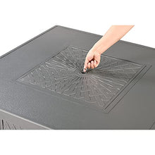 Square 42 in. x 42 in. Aluminum Propane Fire Pit Table with Glass Beads, Two Covers, Lid, 57,000 BTUs in Grey Finish