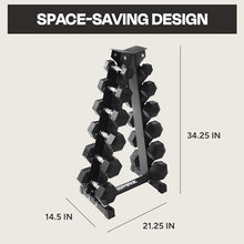 Inspire Fitness 210 lb Rubber Dumbbell Set with Rack Black