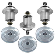 Universal Mower Deck Spindle and Pulley Kit - 6-Piece Set Replacement for Part #461950 Compatible with Most Zero-Turn Mowers