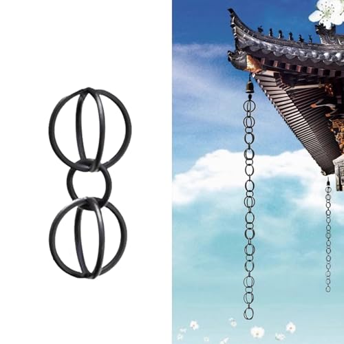 YUSIWOAL Aluminum Rain Gutter Chains for Eaves Drainage, Outdoor Waterfall Decor Downspout Replacement(4M (13Ft))