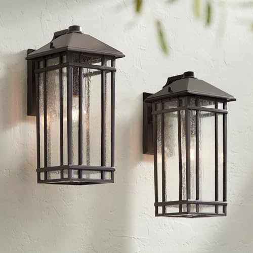 Sierra Craftsman 16 1/2"H Farmhouse Outdoor Wall Light Fixture Set of 2