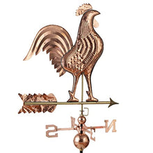 LFFH Rooster Weathervane, Pure Copper Spinner Wind Direction Measuring Instrument Yard Signs for Outdoor Garden Decoration