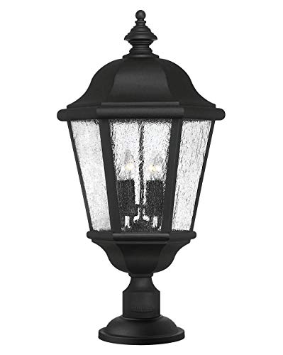 Hinkley Edgewater XL 4-Light Outdoor Post Lantern w/Lumiglo, Black