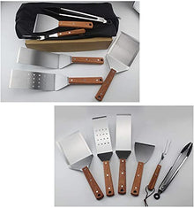 Barbecue Tool Set Griddle Accessories Set Stainless Steel BBQ Tools Kit 8pcs BBQ Accessories Barbecue Utensil with Heat Resistant Handle for Barbecue Indoor Outdoor