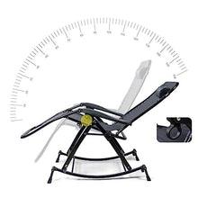 CUTPOIY Zero Gravity Portable Outdoor Indoor Patio Seating Garden Rocking Chair Folding Lounge Chairs Adjustable Backrest Reclining Chair Poolside Steel Frame, A+Cushion a