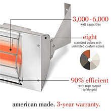 Infratech WD-6024 SS Stainless Steel Fixture Dual Element Electric Patio Heater 61.25" Long, 6000 Watt, 240 Volts, Stainless Steel Finish