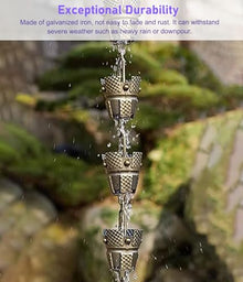 HCZKIUJ Decorative Rain Chain for Eaves Drainage, Enhances Garden and Courtyard Aesthetics with Elegant Water Flow (6.5m (21.3ft))