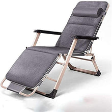sdneNest Folding Deck Chair Zero Gravity Recliner Chairs Padded Seat Adjustable Patio with Lumbar Support Pillow Multicolor Optional Sun Lounger Garden-One Size_Navy.Grey-One Size