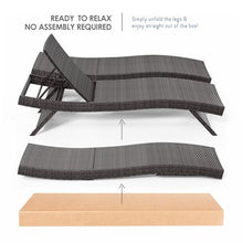 Nestl Outdoor Lounge Chair Set of 4, Wicker Reclining Patio Chairs Brown