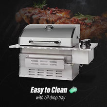 CHALEUR 27" Smokeless Gas Grill - 2-Burner 17000BTU Built In Gas Grill & Built In Grill Head - Premium 304 Stainless Steel Drop In Grills for Outdoor Kitchens & Indoor Drop In Grill (Propane)