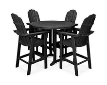 POLYWOOD Vineyard Adirondack 5-Piece Nautical Trestle Bar Set (Black)