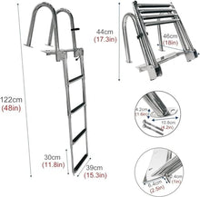 SAeWare Pontoon Marine Ladder Rear Entry Pontoon Telescopic Folding Swimming Pool Ladder Stainless Steel Pontoon Marine Inboard Ladders