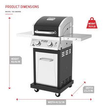 Nexgrill Deluxe 2-Burner Gas Grill, Compact with Foldable Shelves & 2 Hooks